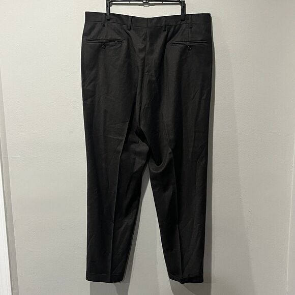 Enzo Mantovani Pants Men’s 38x30 Brown Zignone Wool Cashmere Pleated Trousers - Picture 2 of 8